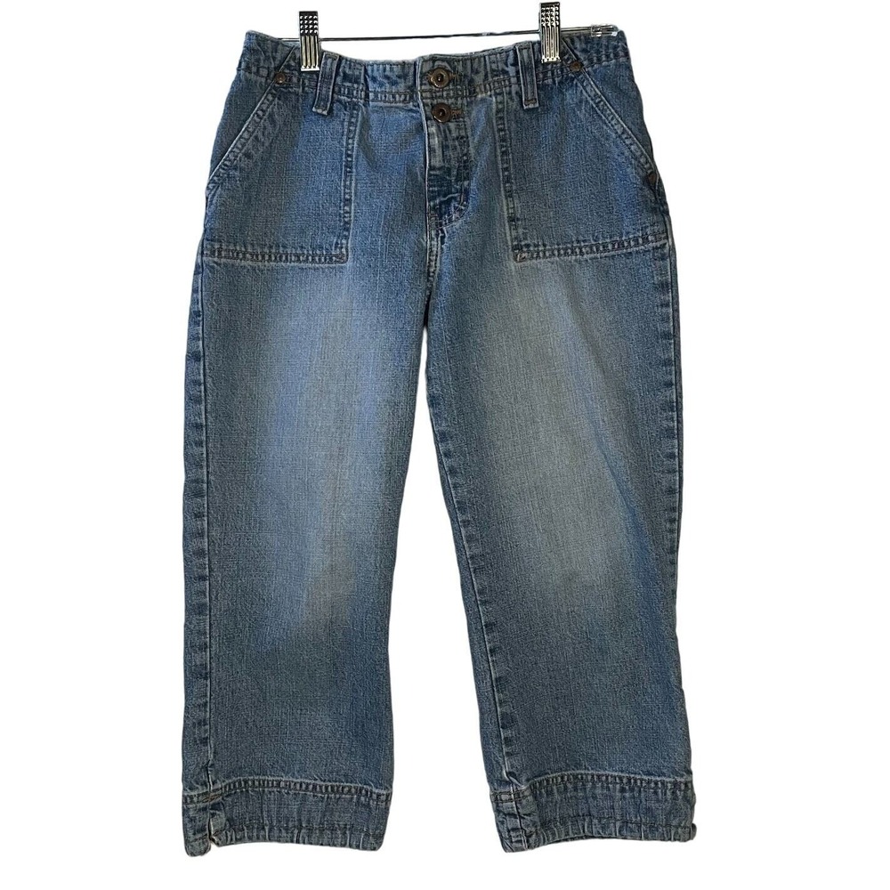 Hydraulic Cropped Jeans Size 5/6 Blue Denim‎ Capri Drawstring at Bottom